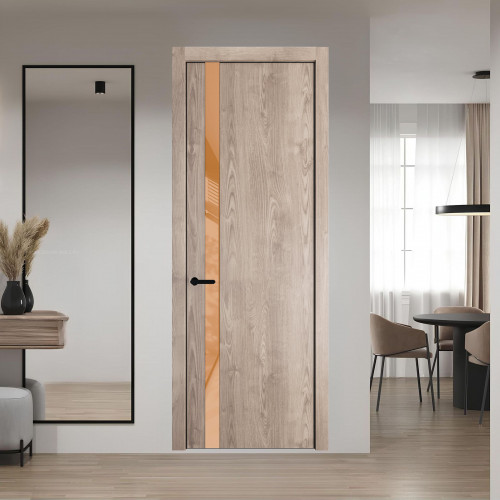 18 NE.O Дуб Сонома вставка Светло-коричневый лак кромка Черный ProfilDoors Orange