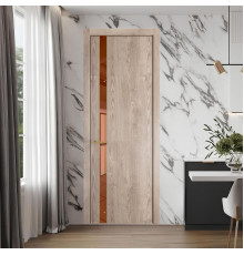18 NE.O Дуб Сонома вставка Зеркало бронзовое кромка Золото ProfilDoors Orange