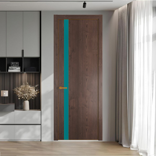 18 NE.O Дуб Тобакко вставка Монохром бирюзовый кромка Бронза ProfilDoors Orange