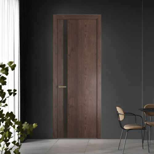 18 NE.O Дуб Тобакко вставка Монохром графит кромка Шампань ProfilDoors Orange