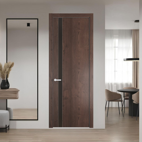 18 NE.O Дуб Тобакко вставка Монохром графит кромка Вайт ProfilDoors Orange