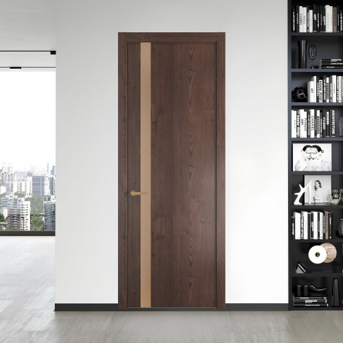 18 NE.O Дуб Тобакко вставка Монохром серебристая бронза кромка Золото ProfilDoors Orange