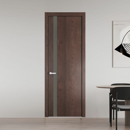 18 NE.O Дуб Тобакко вставка Монохром теплый серый кромка Черный муар ProfilDoors Orange