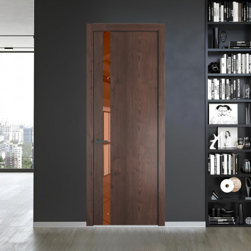 18 NE.O Дуб Тобакко вставка Зеркало бронзовое кромка Серая ночь ProfilDoors Orange