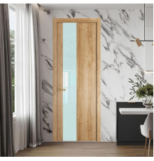 19 NE.O Дуб Карамель вставка Белый лак кромка Золото ProfilDoors Orange