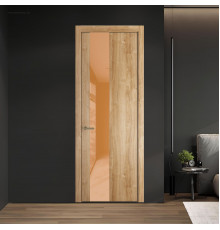 19 NE.O Дуб Карамель вставка Светло-коричневый лак кромка Шампань ProfilDoors Orange