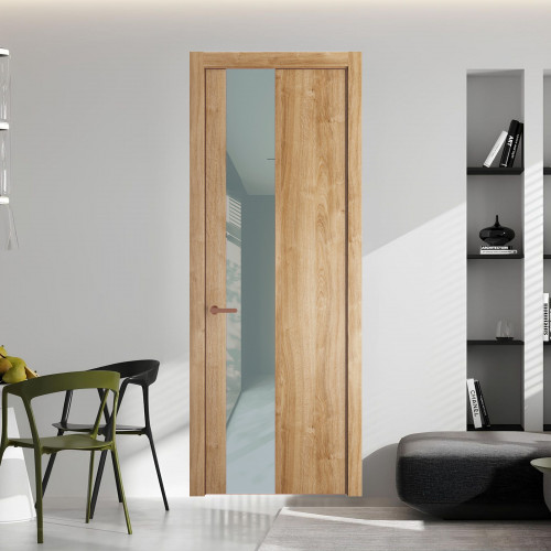 19 NE.O Дуб Карамель вставка Теплый серый лак кромка Медь ProfilDoors Orange