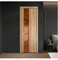 19 NE.O Дуб Карамель вставка Зеркало бронзовое кромка Черный муар ProfilDoors Orange