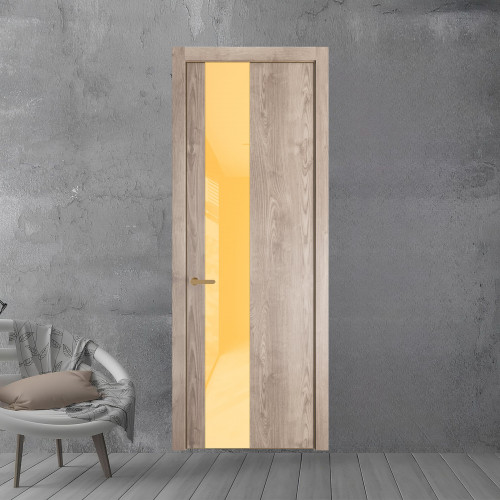 19 NE.O Дуб Сонома вставка Кремовый лак кромка Золото ProfilDoors Orange