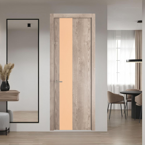 19 NE.O Дуб Сонома вставка Монохром бежевый кромка Никель ProfilDoors Orange
