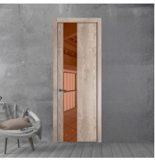 19 NE.O Дуб Сонома вставка Зеркало бронзовое кромка Серая ночь ProfilDoors Orange