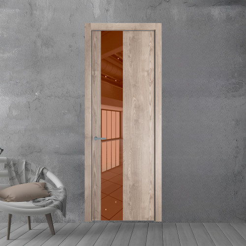 19 NE.O Дуб Сонома вставка Зеркало бронзовое кромка Серебро ProfilDoors Orange