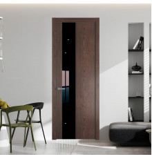19 NE.O Дуб Тобакко вставка Черный лак кромка Серебро ProfilDoors Orange