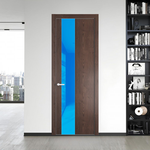 19 NE.O Дуб Тобакко вставка Голубой лак кромка Вайт ProfilDoors Orange