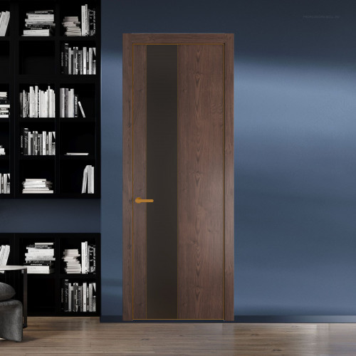 19 NE.O Дуб Тобакко вставка Монохром графит кромка Бронза ProfilDoors Orange