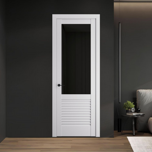 11.2.2 PD.O Крем Вайт стекло Черное тонированное ProfilDoors Orange