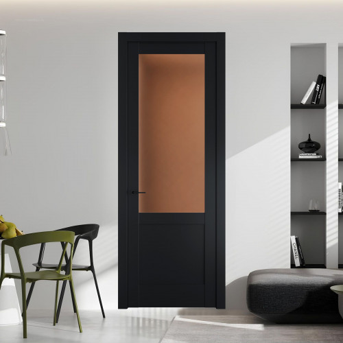 10.2.2 PD.O Блэк стекло Золотистая бронза матовое ProfilDoors Orange