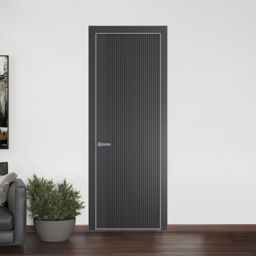 46 PE.O Графит вставка Глухая кромка Серебро ProfilDoors Orange
