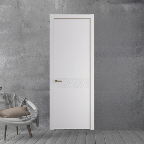 52 PE.O Крем Вайт вставка Глухая кромка Шампань ProfilDoors Orange