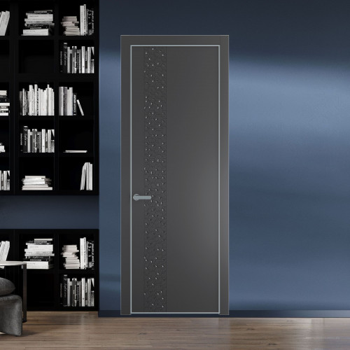 59 PE.O Графит вставка Глухая кромка Серебро ProfilDoors Orange