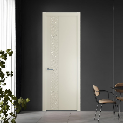 59 PE.O Перламутр Белый вставка Глухая кромка Серебро ProfilDoors Orange