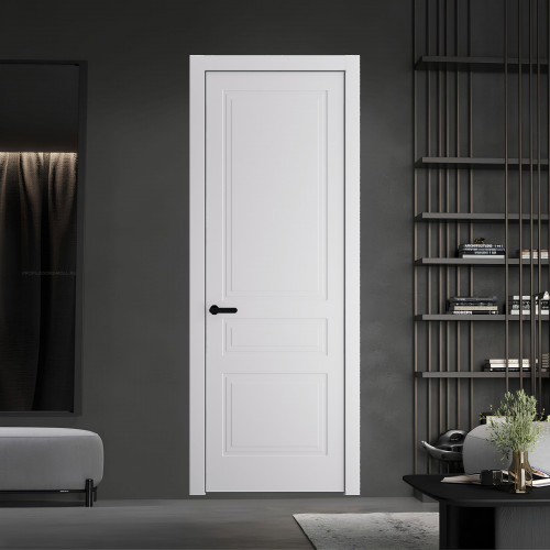 63 PE.O Крем Вайт вставка Глухая кромка Черный муар ProfilDoors Orange