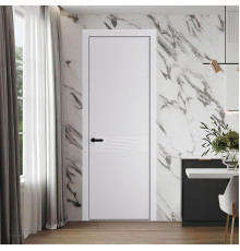 65 PE.O Крем Вайт вставка Глухая кромка Черный муар ProfilDoors Orange