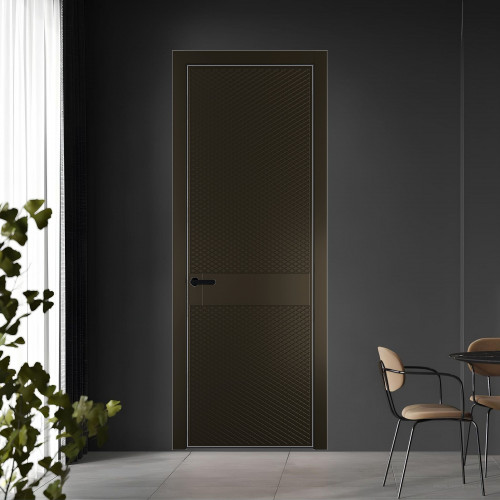 51 PE.O Перламутр Бронза вставка Глухая кромка Черный ProfilDoors Orange