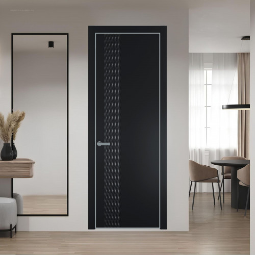 53 PE.O Блэк вставка Глухая кромка Серебро ProfilDoors Orange