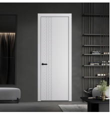 53 PE.O Крем Вайт вставка Глухая кромка Черный муар ProfilDoors Orange