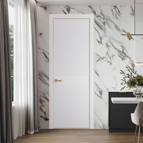54 PE.O Крем Вайт вставка Глухая кромка Золото ProfilDoors Orange