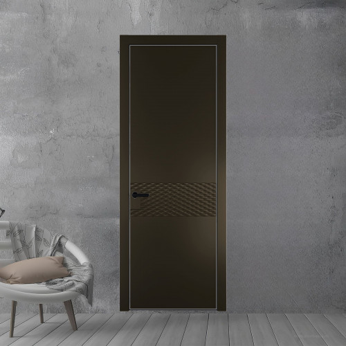 54 PE.O Перламутр Бронза вставка Глухая кромка Черный ProfilDoors Orange