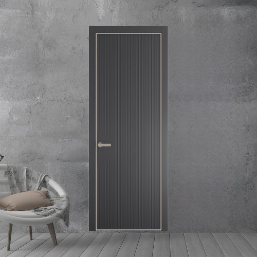 47 PE.O Графит вставка Глухая кромка Никель ProfilDoors Orange