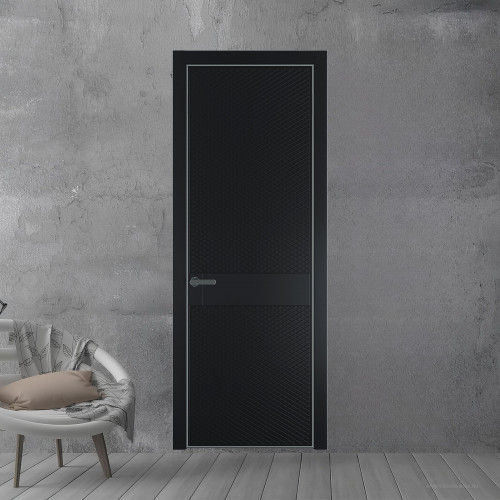 51 PE.O Блэк вставка Глухая кромка Серая ночь ProfilDoors Orange