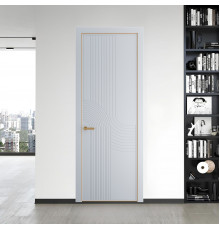 Межкомнатная дверь 55 PE.O Лайт Грей вставка Глухая кромка Золото ProfilDoors Orange эмаль
