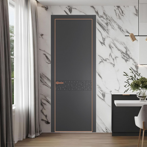 58 PE.O Графит вставка Глухая кромка Медь ProfilDoors Orange