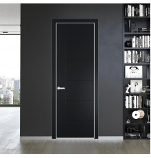 Межкомнатная дверь 44 PE.O Блэк вставка Глухая кромка Вайт ProfilDoors Orange эмаль