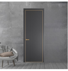 48 PE.O Графит вставка Глухая кромка Золото ProfilDoors Orange