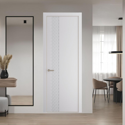 53 PE.O Крем Вайт вставка Глухая кромка Никель ProfilDoors Orange