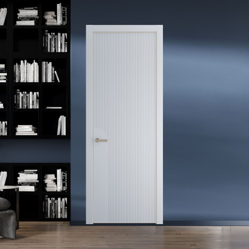 49 PE.O Лайт Грей вставка Глухая кромка Никель ProfilDoors Orange
