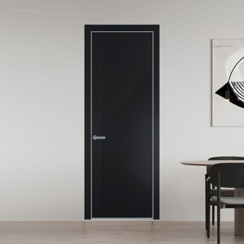 50 PE.O Блэк вставка Глухая кромка Серебро ProfilDoors Orange