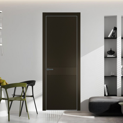 51 PE.O Перламутр Бронза вставка Глухая кромка Серая ночь ProfilDoors Orange