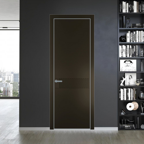 52 PE.O Перламутр Бронза вставка Глухая кромка Серебро ProfilDoors Orange