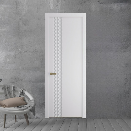 53 PE.O Крем Вайт вставка Глухая кромка Шампань ProfilDoors Orange