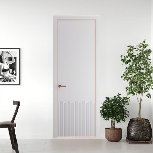 57 PE.O Крем Вайт вставка Глухая кромка Медь ProfilDoors Orange