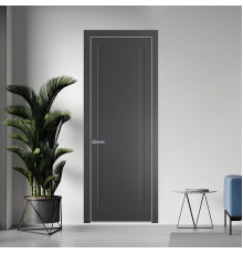 61 PE.O Графит вставка Глухая кромка Серебро ProfilDoors Orange