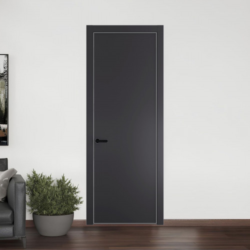 1 PE.O Грей вставка Глухая кромка Черный муар ProfilDoors Orange