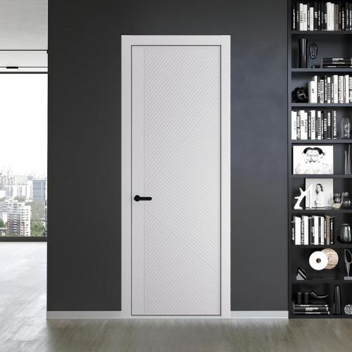 50 PE.O Крем Вайт вставка Глухая кромка Черный муар ProfilDoors Orange