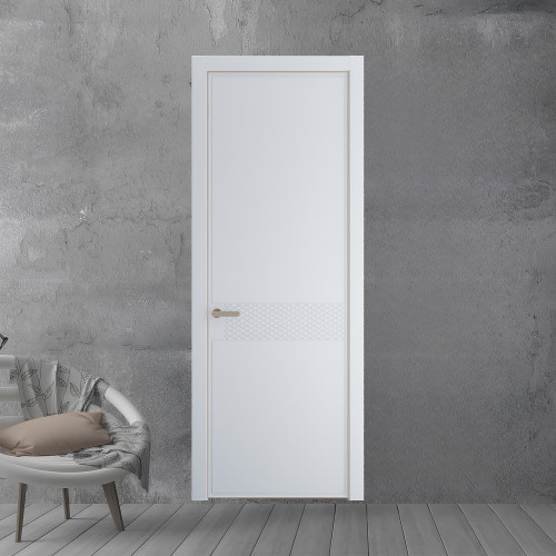 52 PE.O Вайт вставка Глухая кромка Никель ProfilDoors Orange