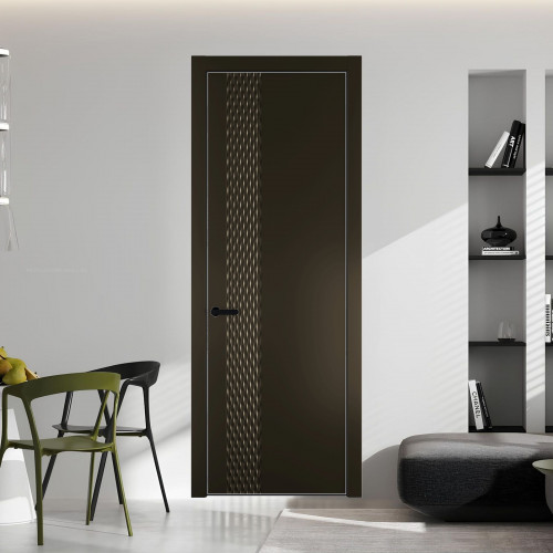 53 PE.O Перламутр Бронза вставка Глухая кромка Черный ProfilDoors Orange